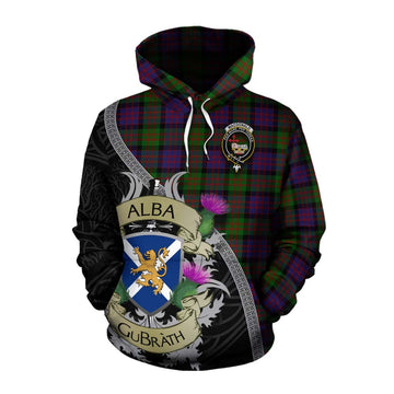 Tartan Vibes Clothing MacDonald (McDonald) Tartan Family Crest Cotton Hoodie Lion Rampant Royal Thistle Shield Celtic Inspired