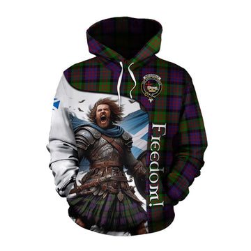 Tartan Vibes Clothing MacDonald (McDonald) Crest Tartan Cotton Hoodie Inspired by the Freedom of Scottish Warrior