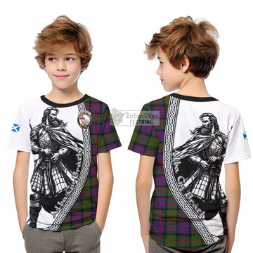 MacDonald (McDonald) Tartan Clan Crest Kid T-Shirt with Highlander Warrior Celtic Style
