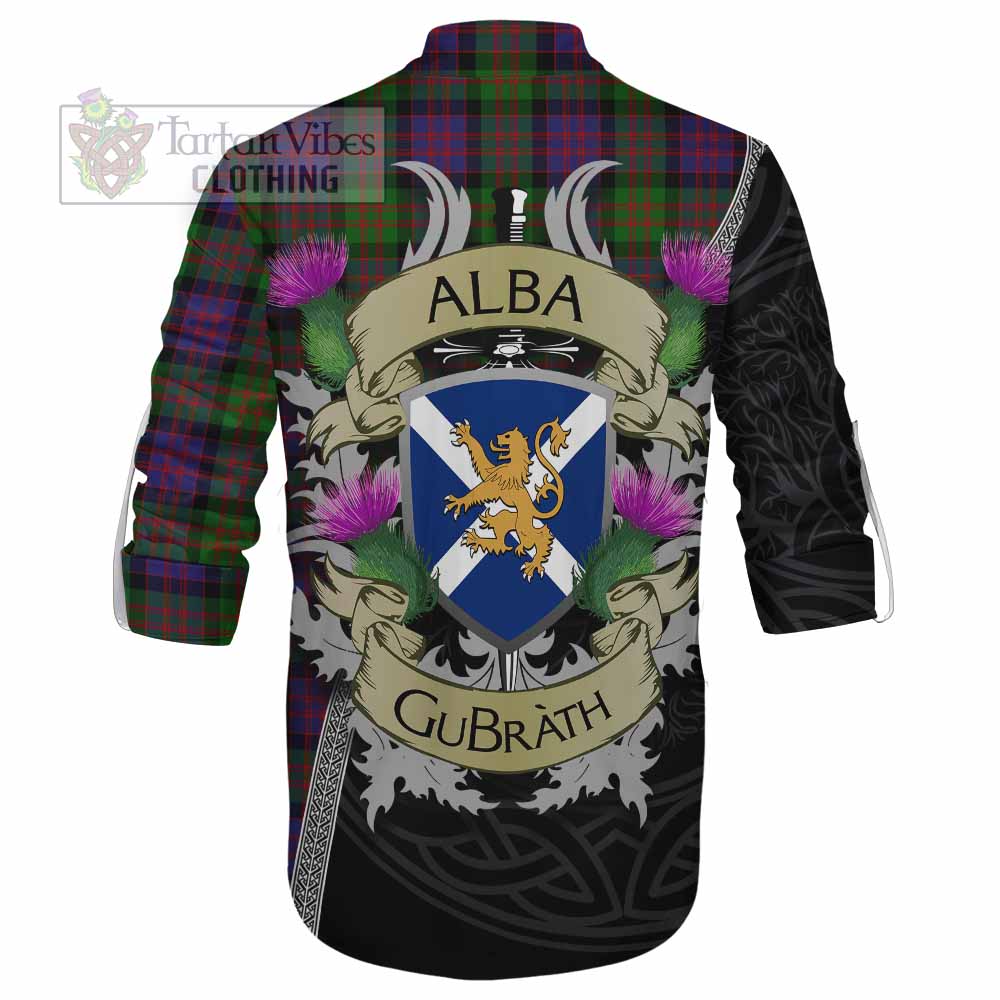 Tartan Vibes Clothing MacDonald (McDonald) Tartan Family Crest Ghillie Kilt Shirt Lion Rampant Royal Thistle Shield Celtic Inspired