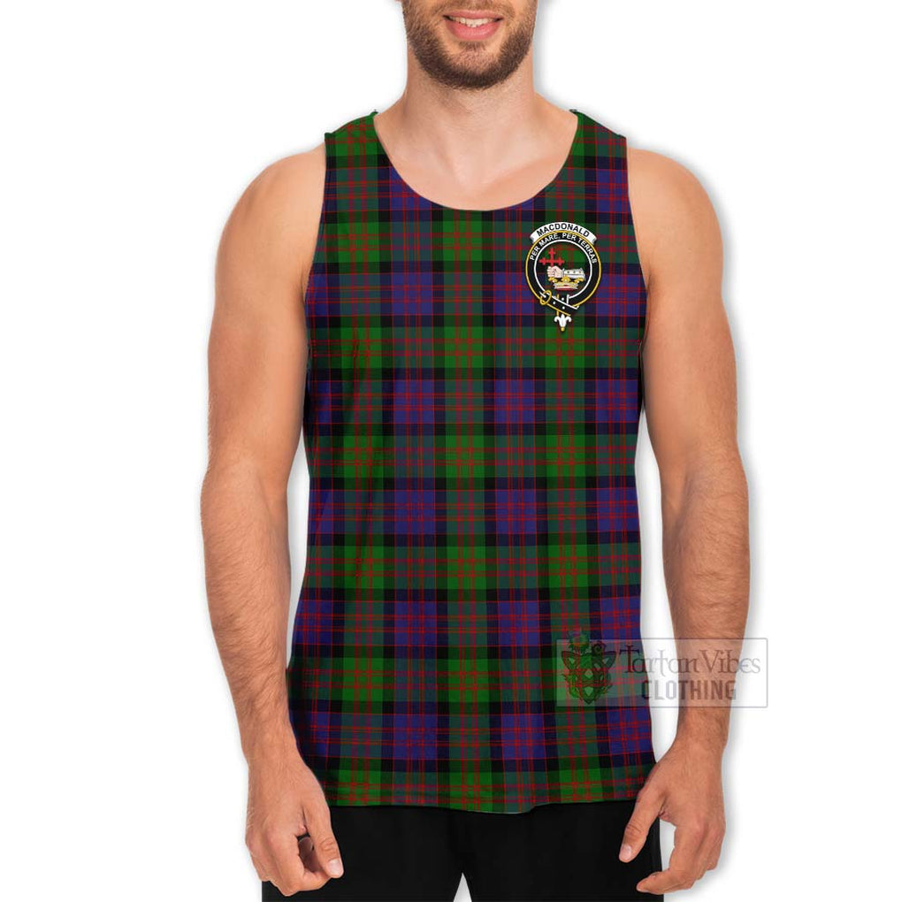 Tartan Vibes Clothing MacDonald (McDonald) Tartan Men's Tank Top with Family Crest Celtic Skull Style