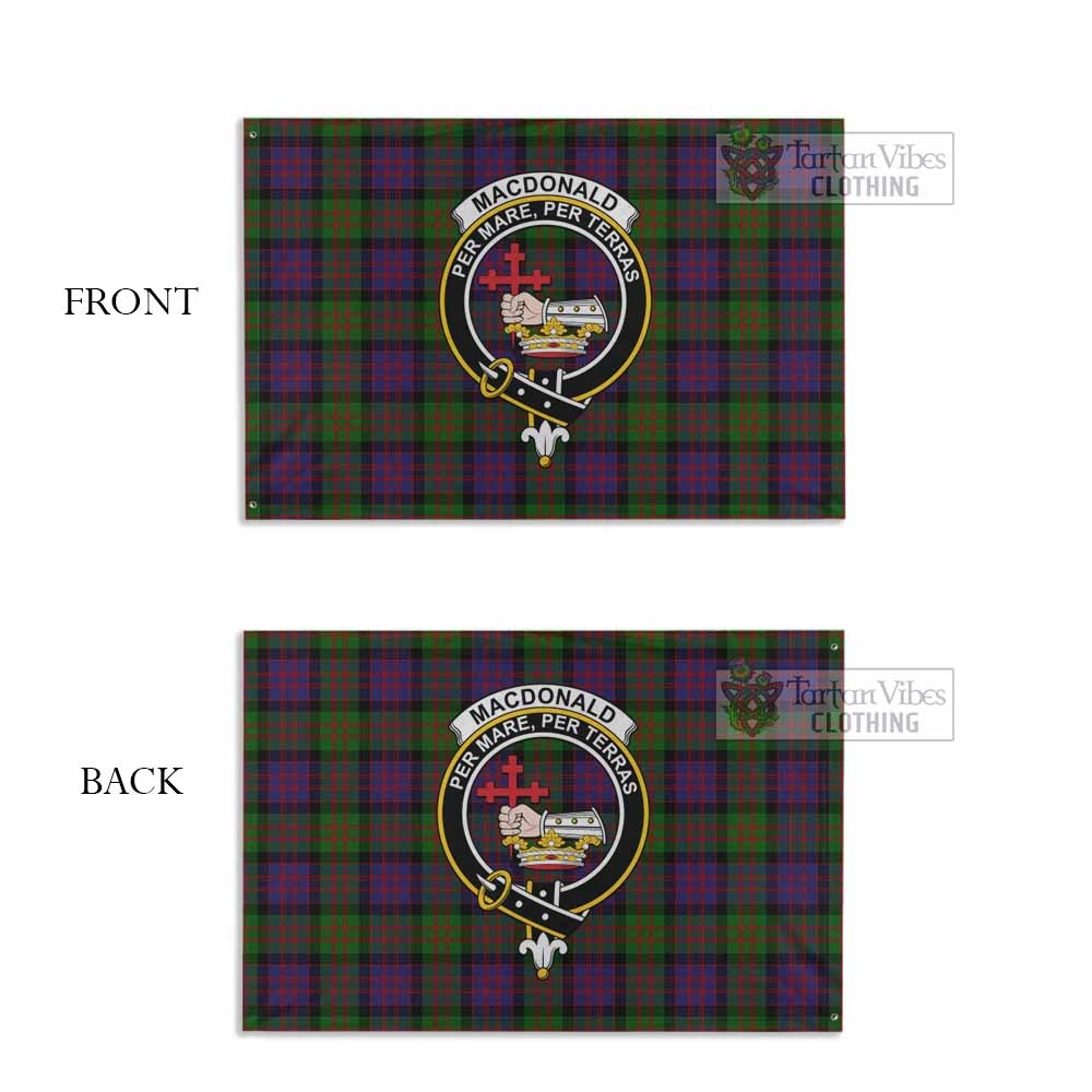 Tartan Vibes Clothing MacDonald (McDonald) Tartan House Flag with Family Crest
