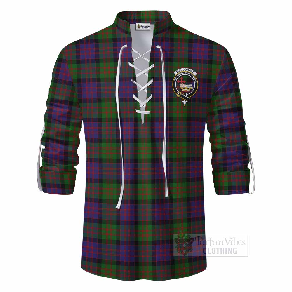 Tartan Vibes Clothing MacDonald (McDonald) Tartan Ghillie Kilt Shirt with Family Crest DNA In Me Style