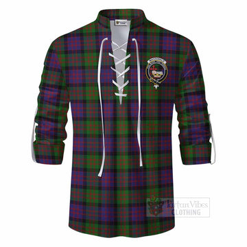 Tartan Vibes Clothing MacDonald (McDonald) Tartan Ghillie Kilt Shirt with Family Crest DNA In Me Style