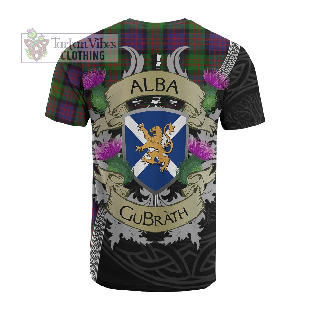 Tartan Vibes Clothing MacDonald (McDonald) Tartan Family Crest Cotton T-shirt Lion Rampant Royal Thistle Shield Celtic Inspired