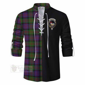 Tartan Vibes Clothing MacDonald (McDonald) Tartan Ghillie Kilt Shirt with Family Crest and Half Of Me Style