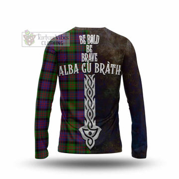 MacDonald (McDonald) Tartan Family Crest Long Sleeve T-Shirt Alba Gu Brath Be Brave Lion Ancient Style