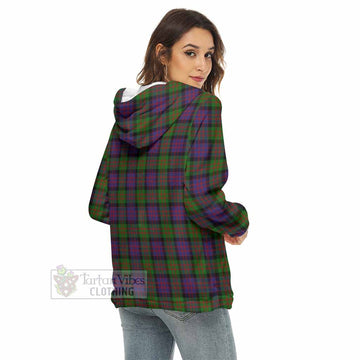 Tartan Vibes Clothing MacDonald (McDonald) Tartan Crest Women's Borg  Half Zip Fleece Hoodie