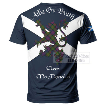 Tartan Vibes Clothing MacDonald (McDonald) Tartan Lion Rampant T-Shirt – Proudly Display Your Heritage with Alba Gu Brath and Clan Name
