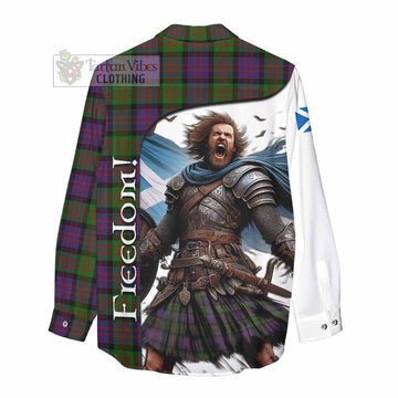 Tartan Vibes Clothing MacDonald (McDonald) Crest Tartan Women's Casual Shirt Inspired by the Freedom of Scottish Warrior