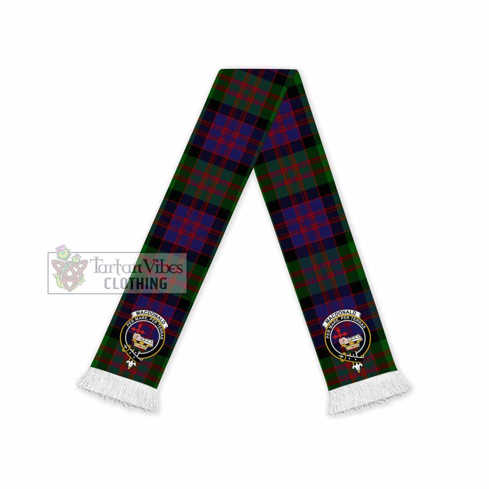 Tartan Vibes Clothing MacDonald (McDonald) Tartan Ruffneck Scarf with Family Crest