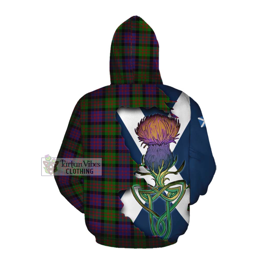 Tartan Vibes Clothing MacDonald (McDonald) Tartan Family Crest Cotton Hoodie Scottish Thistle Celtic Inspired