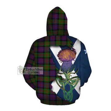 Tartan Vibes Clothing MacDonald (McDonald) Tartan Family Crest Cotton Hoodie Scottish Thistle Celtic Inspired