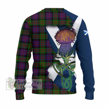 Tartan Vibes Clothing MacDonald (McDonald) Tartan Family Crest Knitted Sweater Scottish Thistle Celtic Inspired
