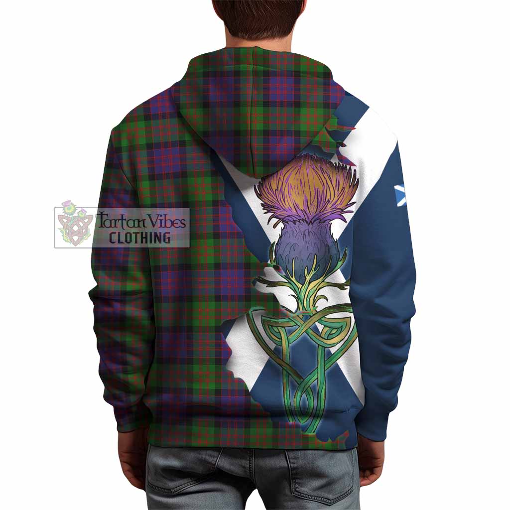 Tartan Vibes Clothing MacDonald (McDonald) Tartan Family Crest Hoodie Scottish Thistle Celtic Inspired