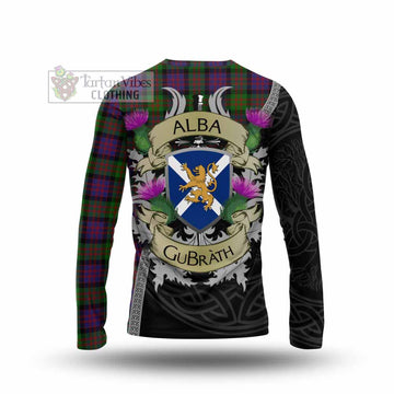 Tartan Vibes Clothing MacDonald (McDonald) Tartan Family Crest Long Sleeve T-Shirt Lion Rampant Royal Thistle Shield Celtic Inspired