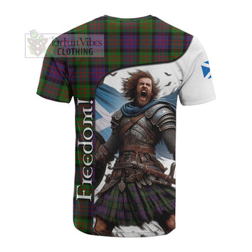 Tartan Vibes Clothing MacDonald (McDonald) Crest Tartan Cotton T-shirt Inspired by the Freedom of Scottish Warrior