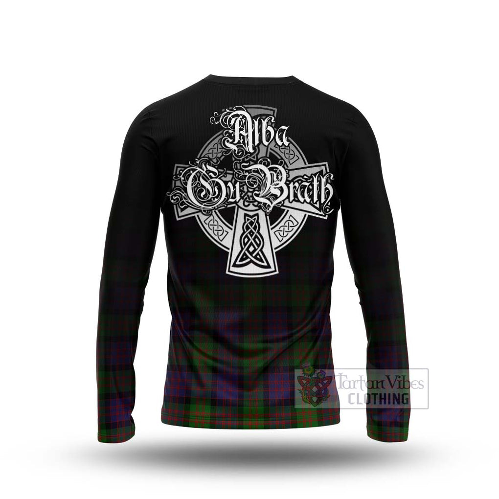Tartan Vibes Clothing MacDonald (McDonald) Tartan Long Sleeve T-Shirt Featuring Alba Gu Brath Family Crest Celtic Inspired