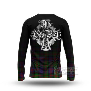Tartan Vibes Clothing MacDonald (McDonald) Tartan Long Sleeve T-Shirt Featuring Alba Gu Brath Family Crest Celtic Inspired