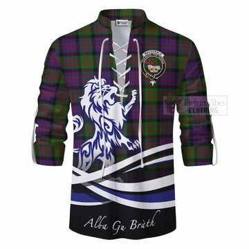 Tartan Vibes Clothing MacDonald (McDonald) Tartan Ghillie Kilt Shirt with Alba Gu Brath Regal Lion Emblem