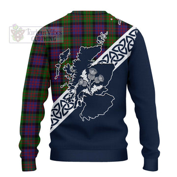 Tartan Vibes Clothing MacDonald (McDonald) Tartan Knitted Sweater Featuring Thistle and Scotland Map