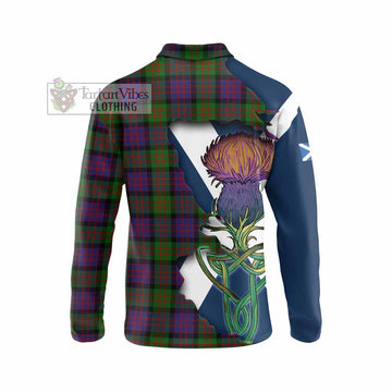 MacDonald (McDonald) Tartan Family Crest Long Sleeve Polo Shirt Scottish Thistle Celtic Inspired
