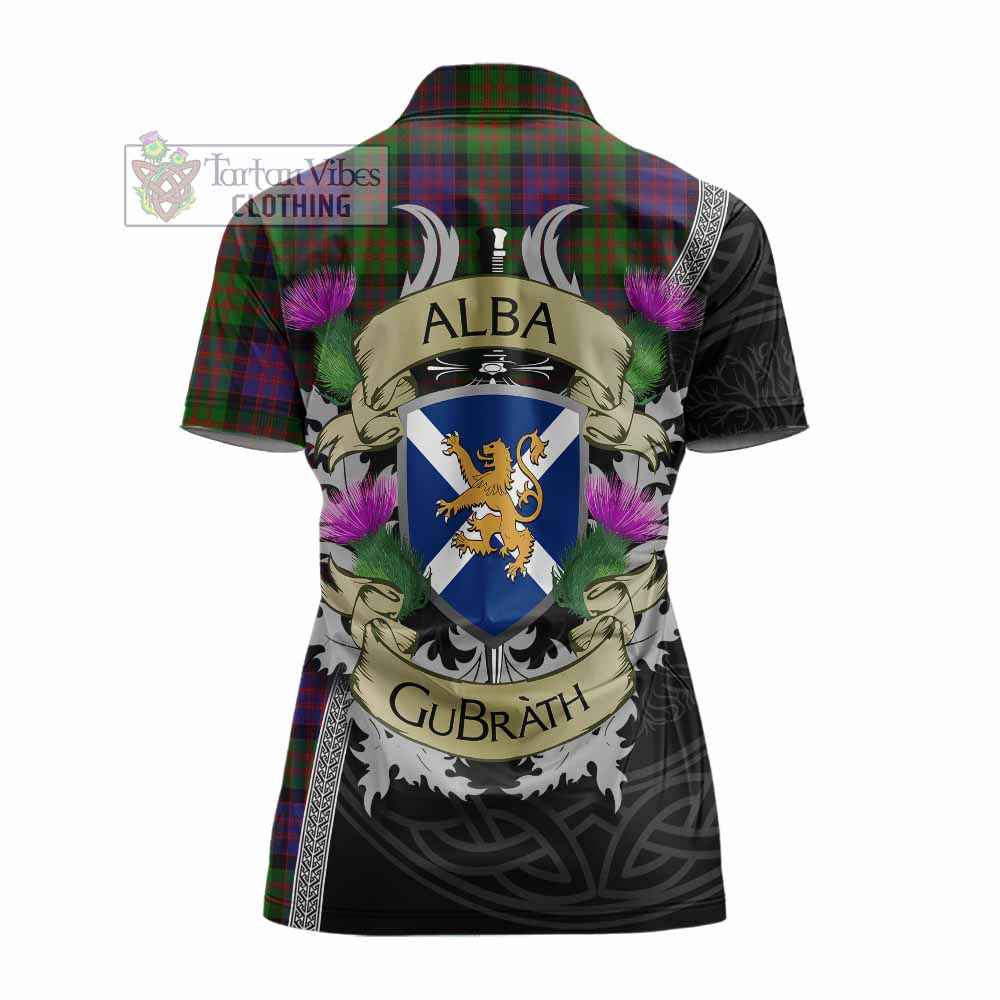 Tartan Vibes Clothing MacDonald (McDonald) Tartan Family Crest Women's Polo Shirt Lion Rampant Royal Thistle Shield Celtic Inspired
