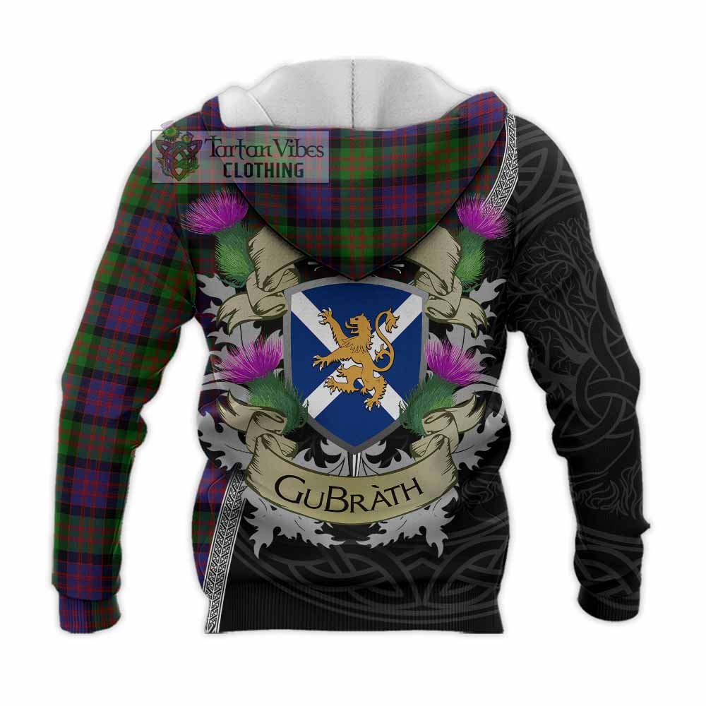 Tartan Vibes Clothing MacDonald (McDonald) Tartan Family Crest Knitted Hoodie Lion Rampant Royal Thistle Shield Celtic Inspired