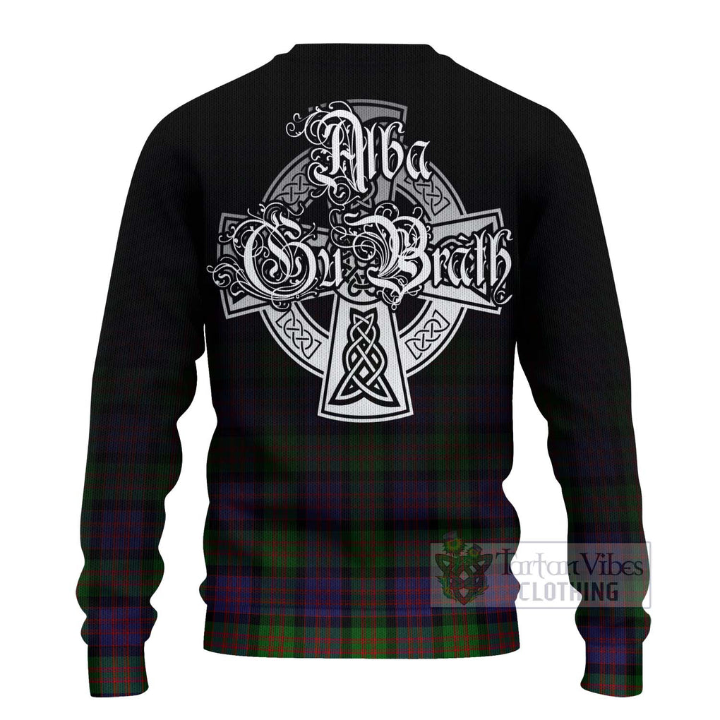Tartan Vibes Clothing MacDonald (McDonald) Tartan Knitted Sweater Featuring Alba Gu Brath Family Crest Celtic Inspired
