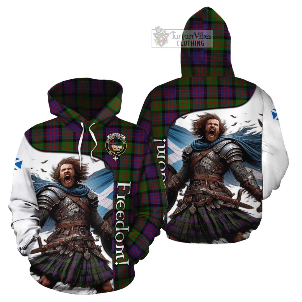 Tartan Vibes Clothing MacDonald (McDonald) Crest Tartan Cotton Hoodie Inspired by the Freedom of Scottish Warrior