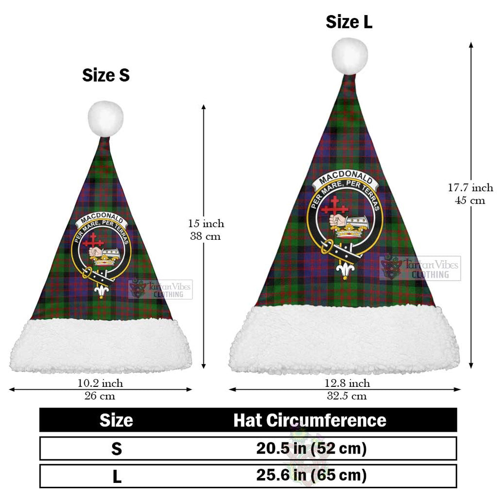Tartan Vibes Clothing MacDonald (McDonald) Tartan Christmas Santa Hats with Family Crest
