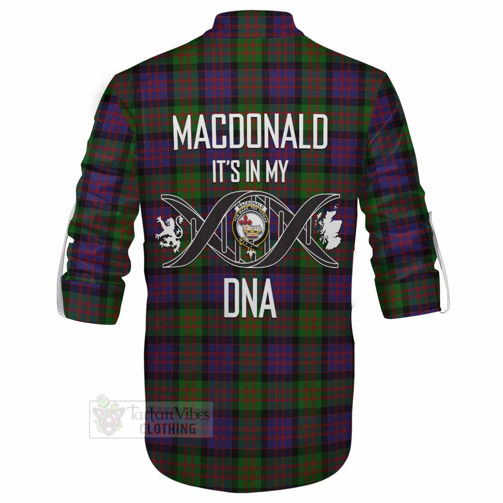 Tartan Vibes Clothing MacDonald (McDonald) Tartan Ghillie Kilt Shirt with Family Crest DNA In Me Style