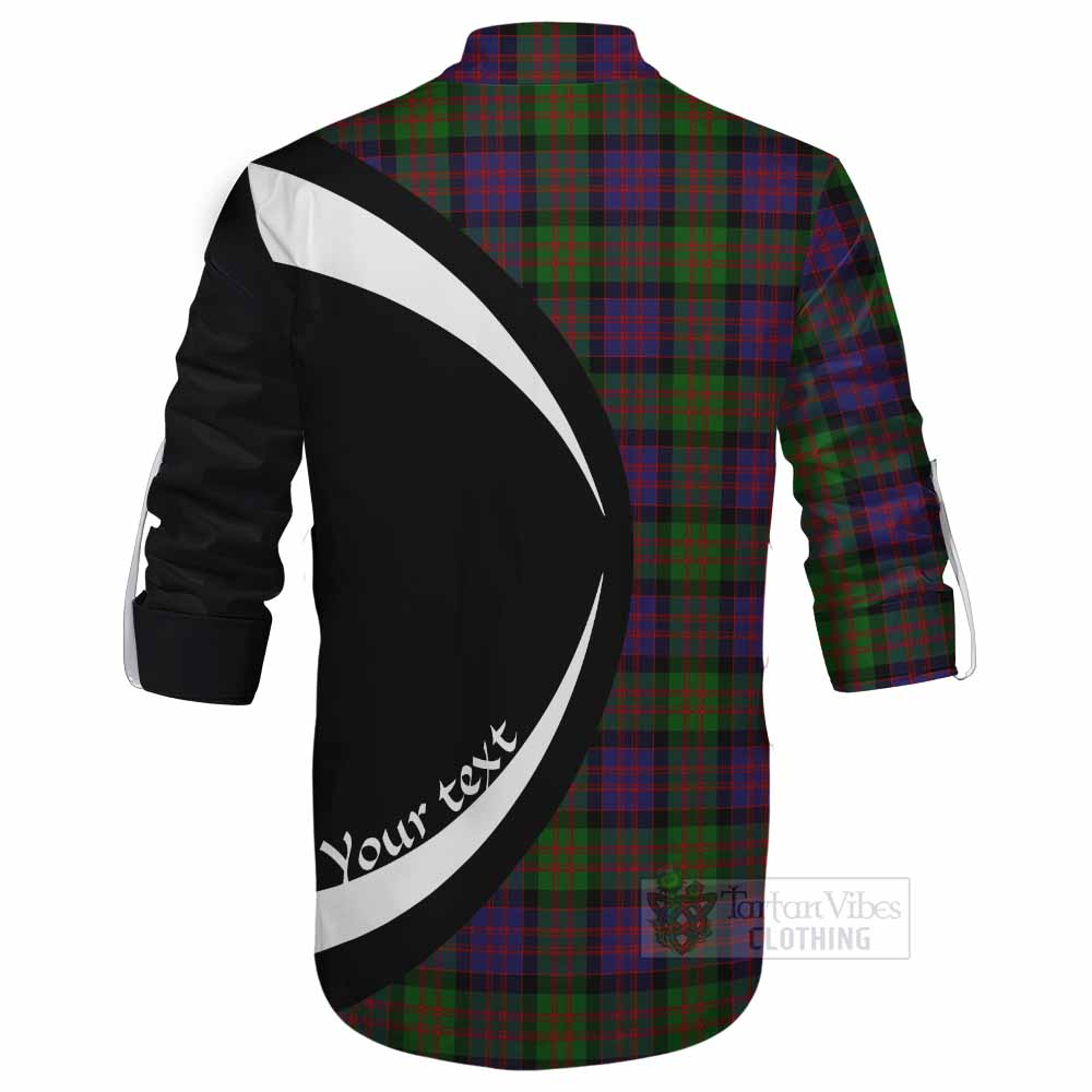 Tartan Vibes Clothing MacDonald (McDonald) Tartan Ghillie Kilt Shirt with Family Crest Circle Style