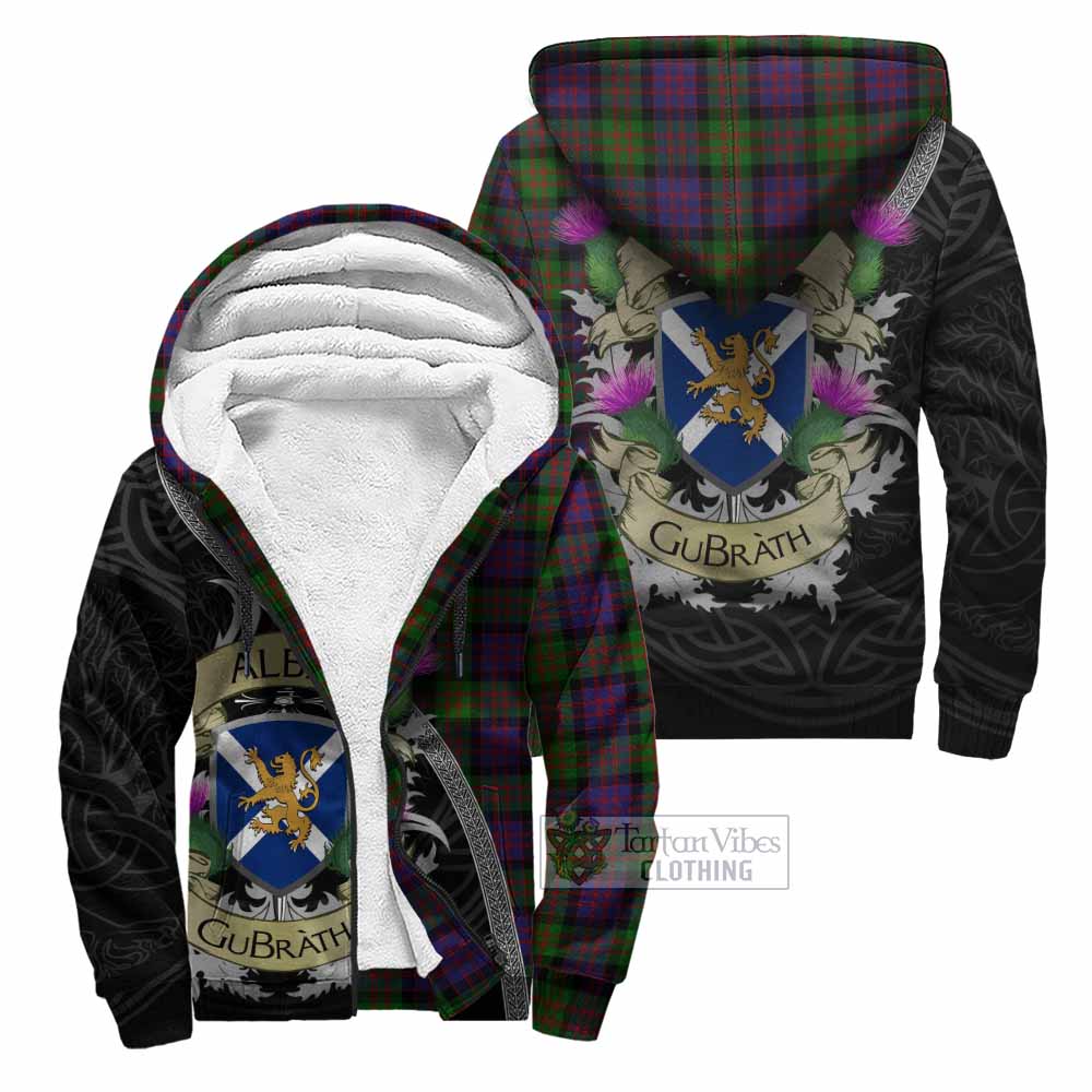 Tartan Vibes Clothing MacDonald (McDonald) Tartan Family Crest Sherpa Hoodie Lion Rampant Royal Thistle Shield Celtic Inspired