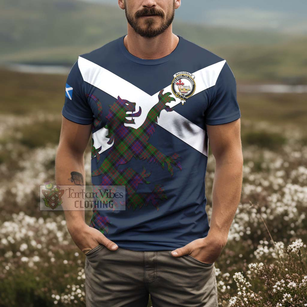Tartan Vibes Clothing MacDonald (McDonald) Tartan Lion Rampant T-Shirt – Proudly Display Your Heritage with Alba Gu Brath and Clan Name