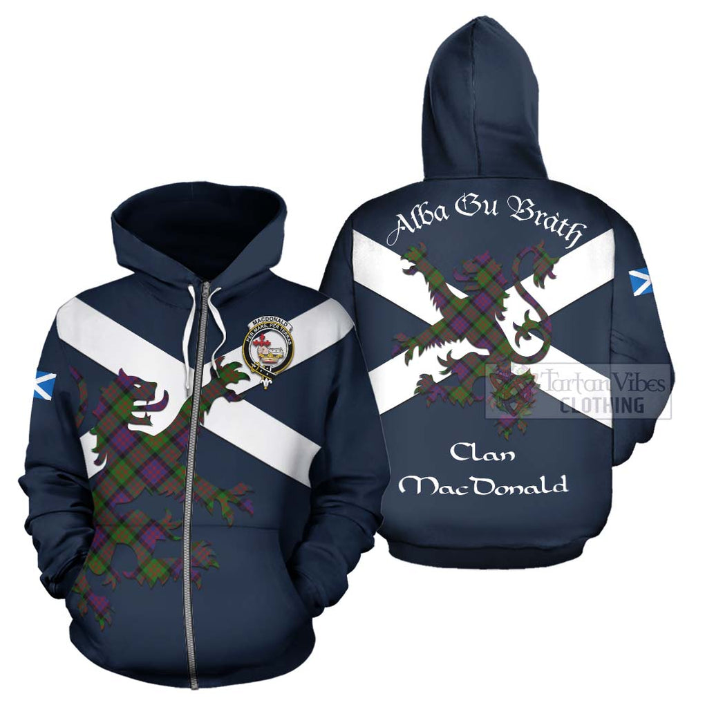 Tartan Vibes Clothing MacDonald (McDonald) Tartan Lion Rampant Hoodie – Proudly Display Your Heritage with Alba Gu Brath and Clan Name
