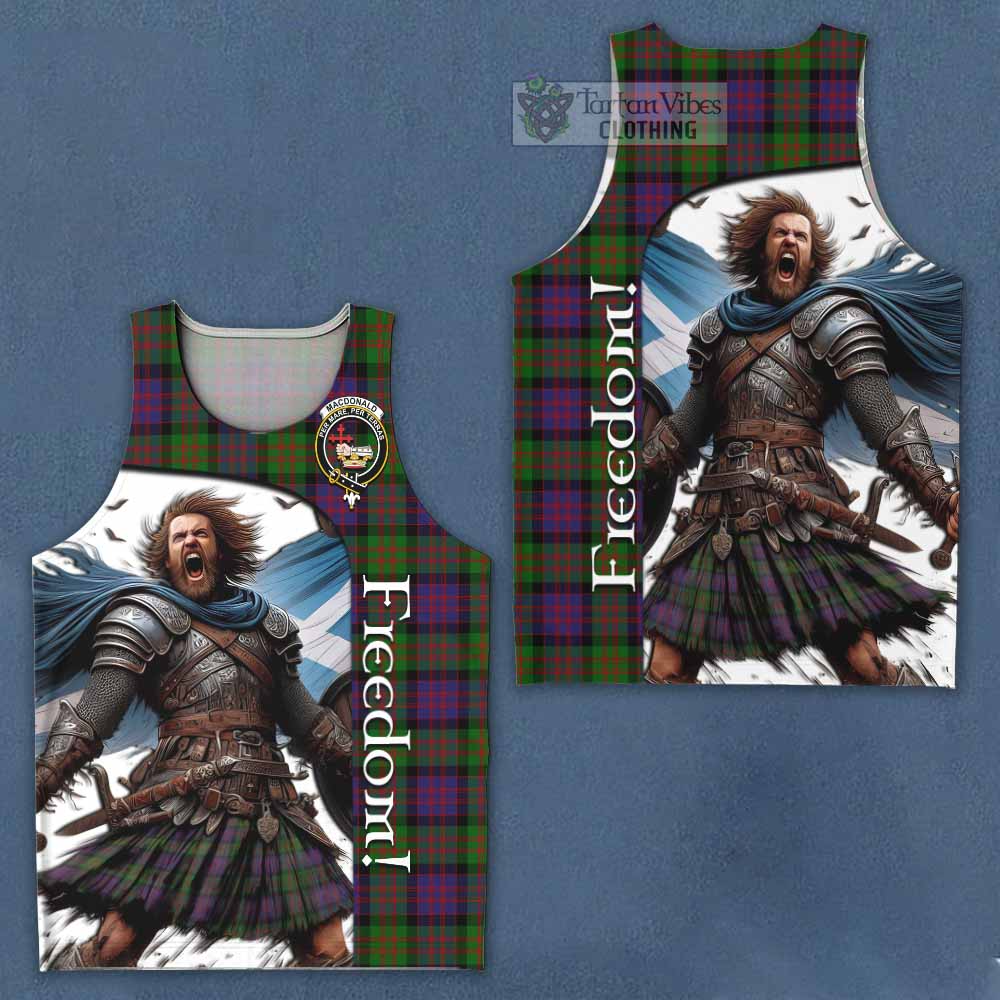 Tartan Vibes Clothing MacDonald (McDonald) Crest Tartan Men's Tank Top Inspired by the Freedom of Scottish Warrior
