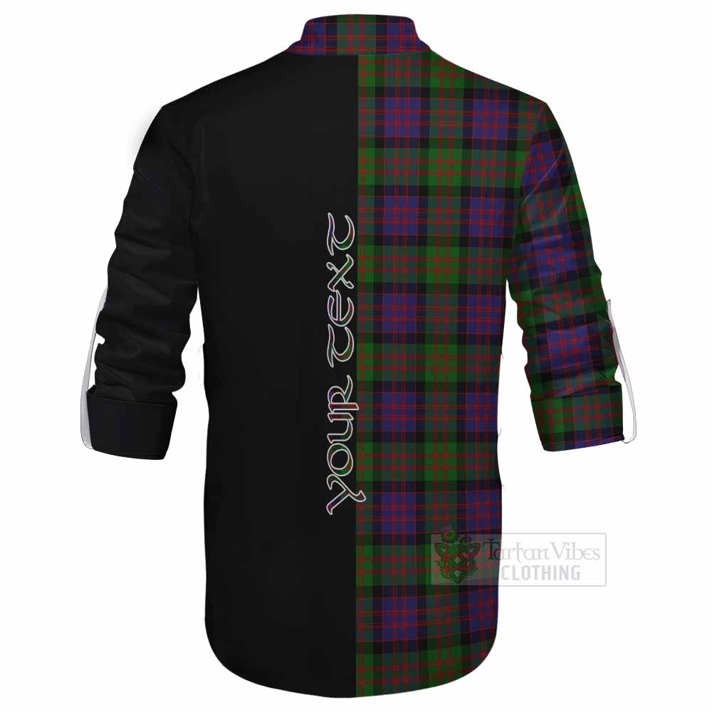 Tartan Vibes Clothing MacDonald (McDonald) Tartan Ghillie Kilt Shirt with Family Crest and Half Of Me Style