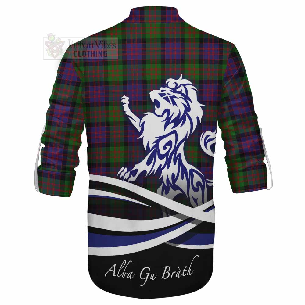 Tartan Vibes Clothing MacDonald (McDonald) Tartan Ghillie Kilt Shirt with Alba Gu Brath Regal Lion Emblem
