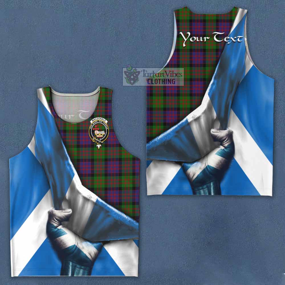 Tartan Vibes Clothing MacDonald (McDonald) Tartan Men's Tank Top with Family Crest Scotland Patriotic Style