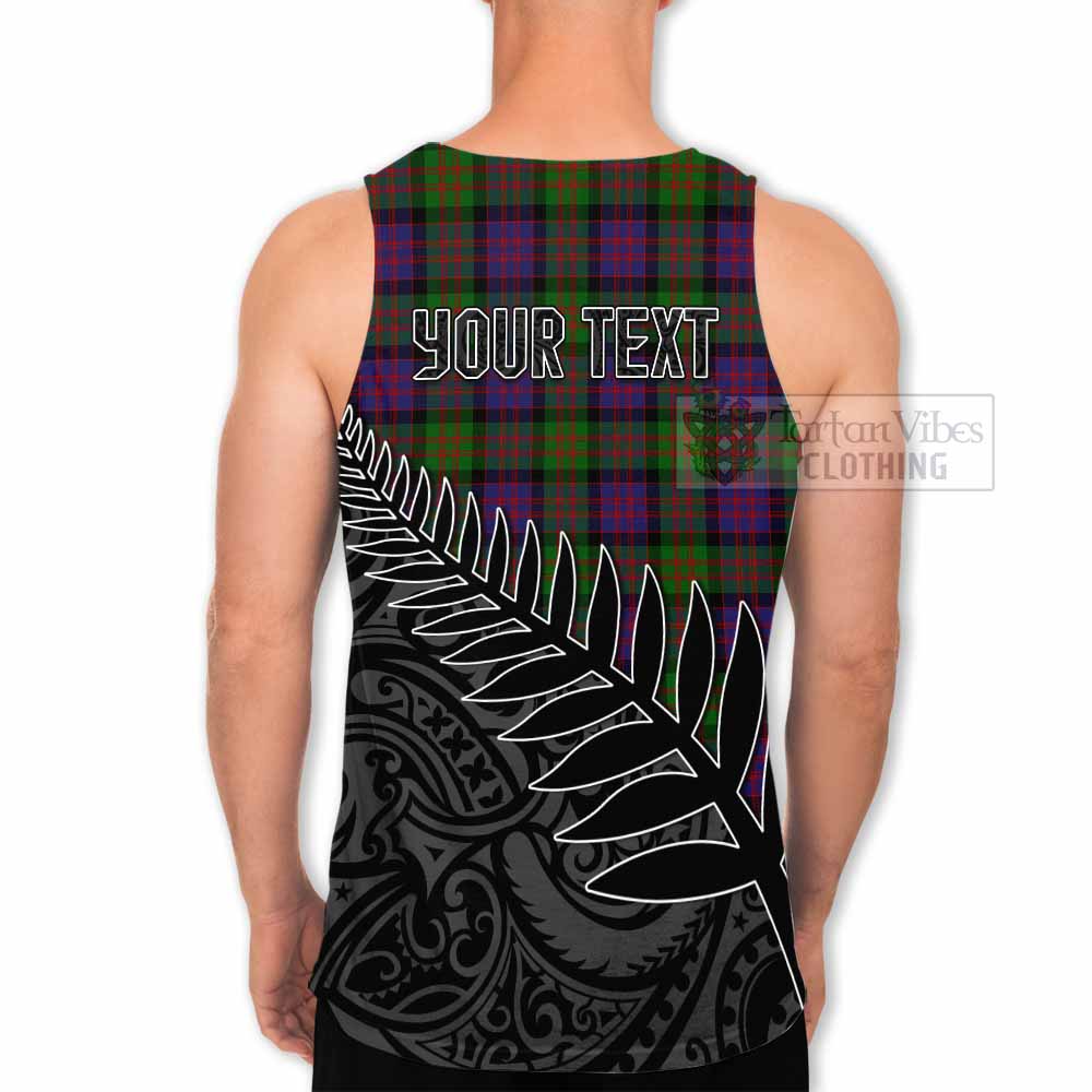 Tartan Vibes Clothing MacDonald (McDonald) Crest Tartan Men's Tank Top with New Zealand Silver Fern Half Style