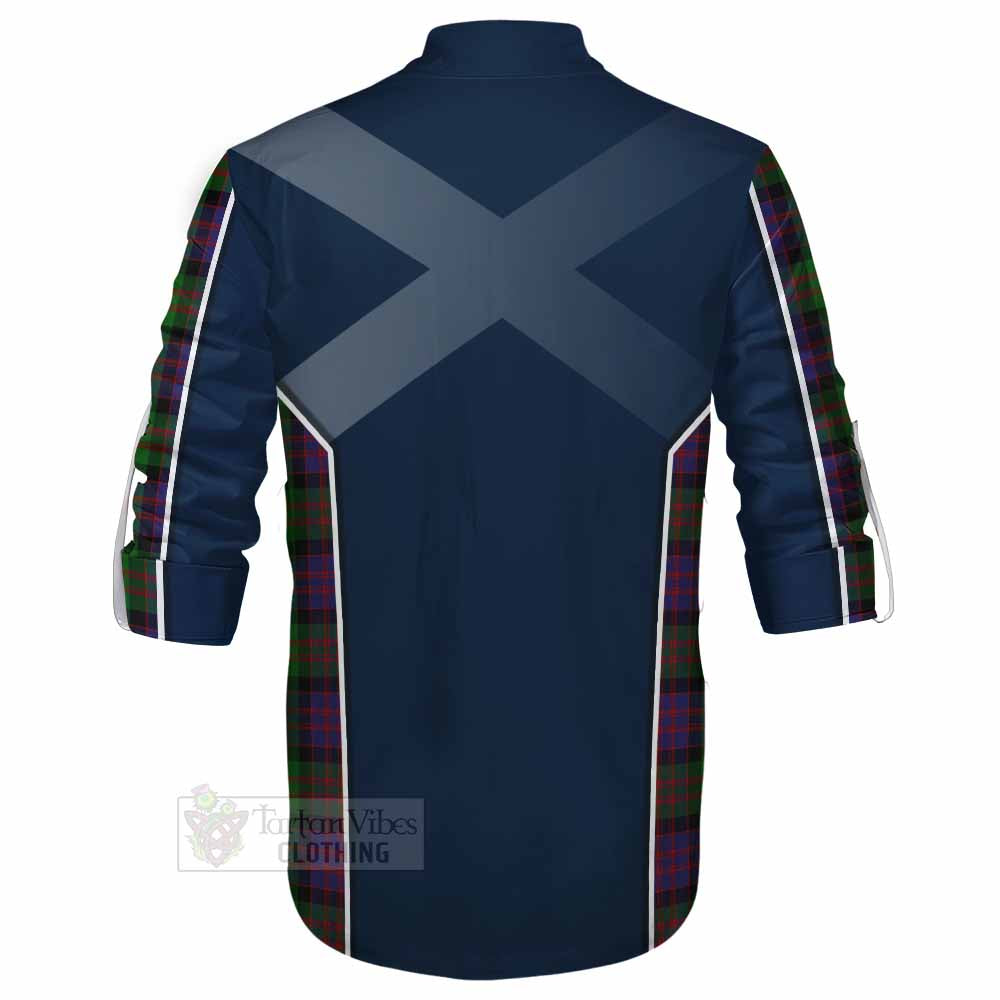 Tartan Vibes Clothing MacDonald (McDonald) Tartan Ghillie Kilt Shirt with Family Crest and Lion Rampant Vibes Sport Style
