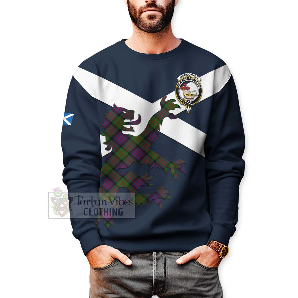 Tartan Vibes Clothing MacDonald (McDonald) Tartan Lion Rampant Sweatshirt – Proudly Display Your Heritage with Alba Gu Brath and Clan Name