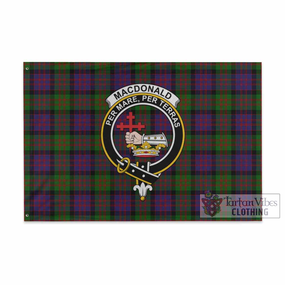 Tartan Vibes Clothing MacDonald (McDonald) Tartan House Flag with Family Crest