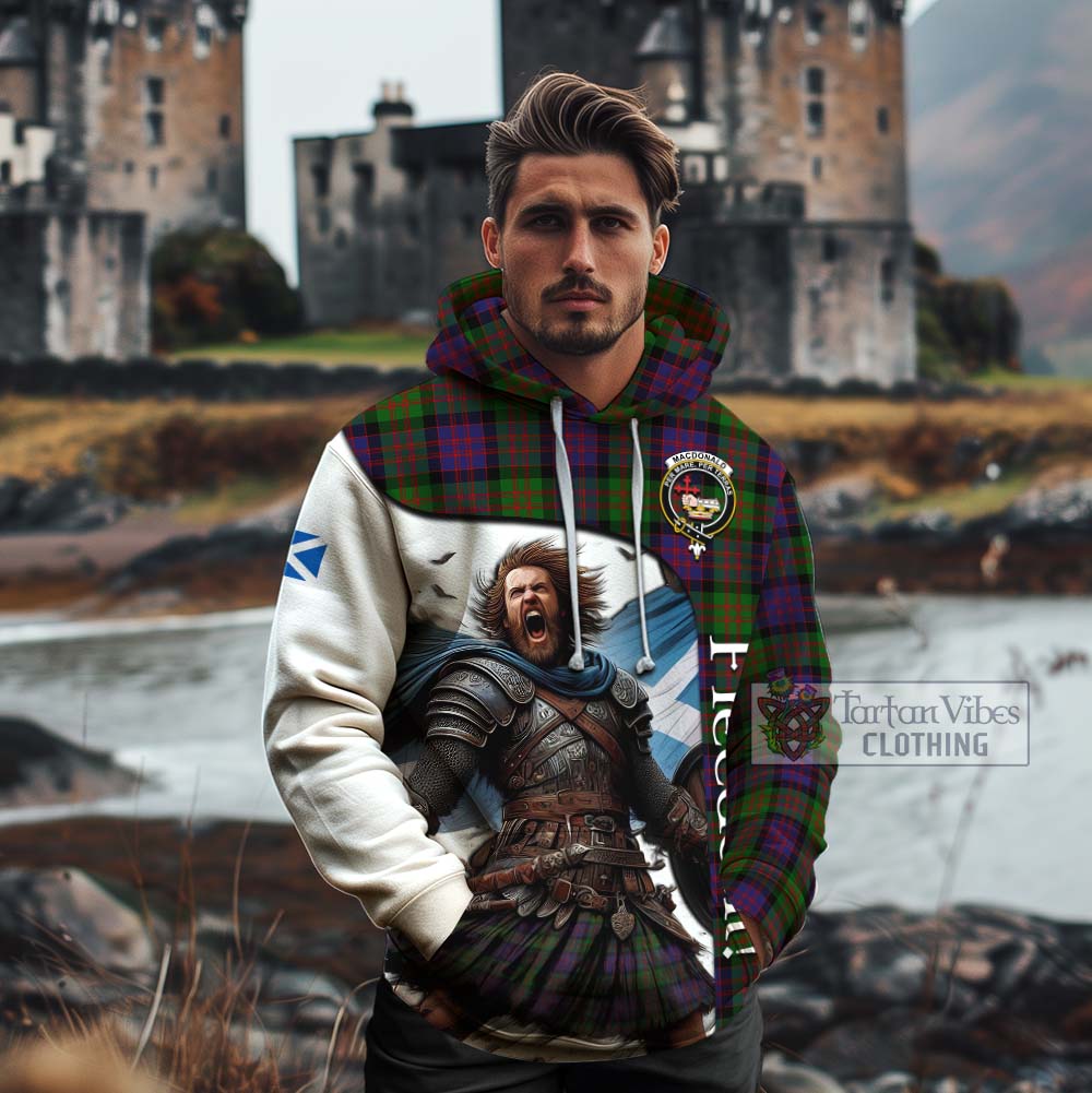 Tartan Vibes Clothing MacDonald (McDonald) Crest Tartan Cotton Hoodie Inspired by the Freedom of Scottish Warrior