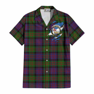 MacDonald (McDonald) Clan Crest In Me Tartan Cotton Hawaiian Shirt Scotland Flag Style