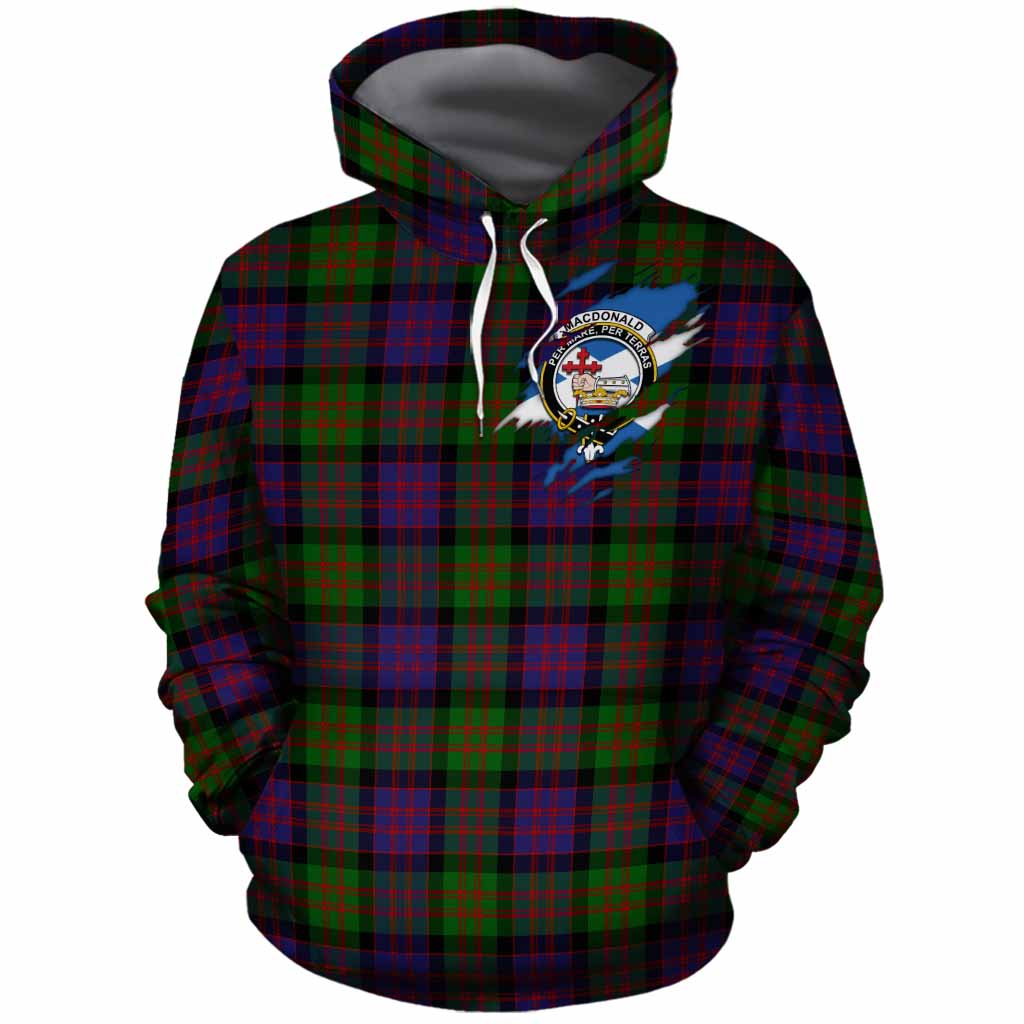 MacDonald (McDonald) Clan Crest In Me Tartan Cotton Hoodie Scotland Flag Style