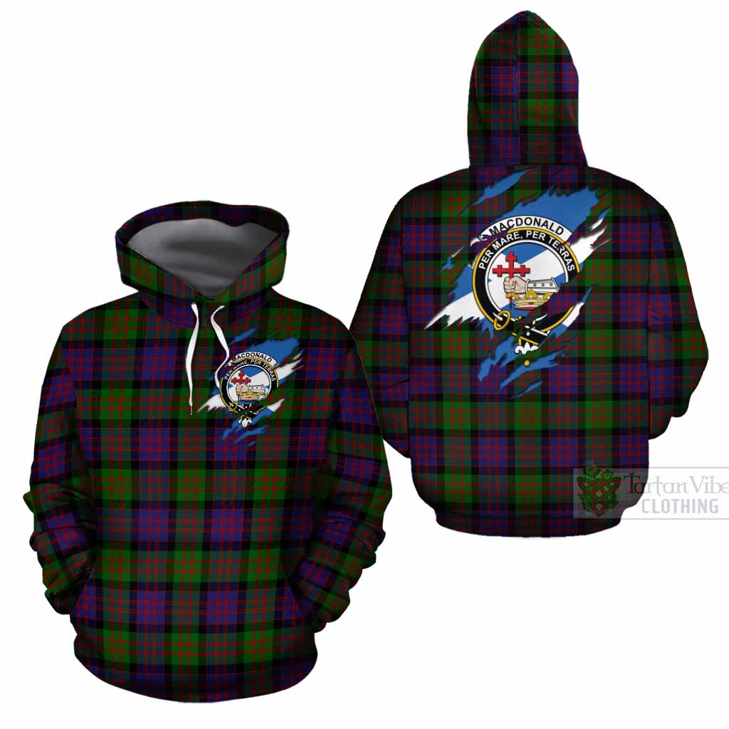 MacDonald (McDonald) Clan Crest In Me Tartan Cotton Hoodie Scotland Flag Style
