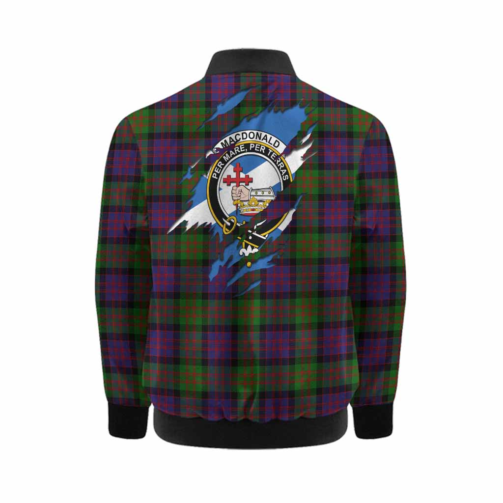 MacDonald (McDonald) Clan Crest In Me Tartan Kid Bomber Jacket Scotland Flag Style