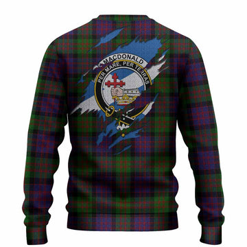 MacDonald (McDonald) Clan Crest In Me Tartan Knitted Sweater Scotland Flag Style